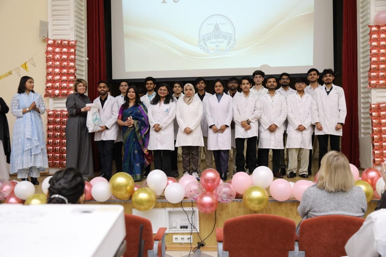 White coat ceremony of Indian students at Omsk State Medical University